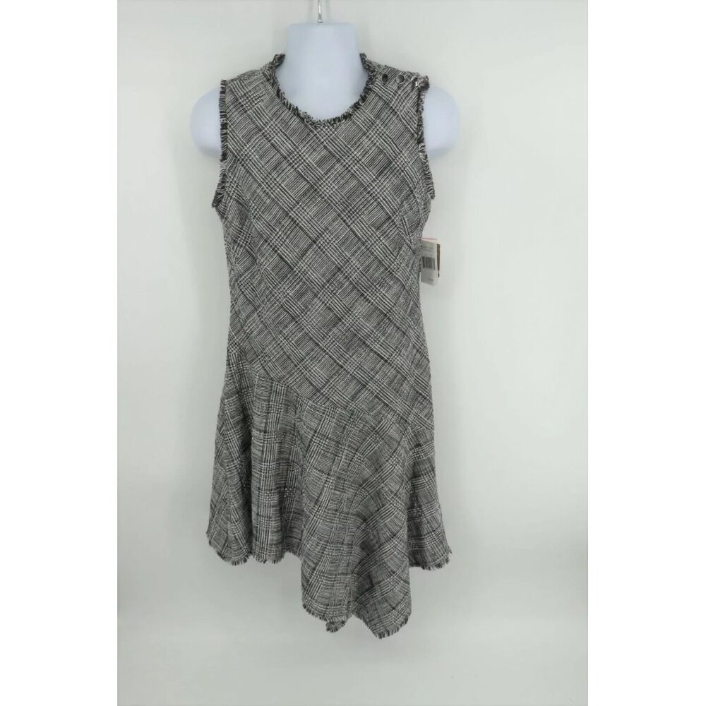 Taylor Asymmetric Plaid Sleeveless Dress Size 12 NWT $129